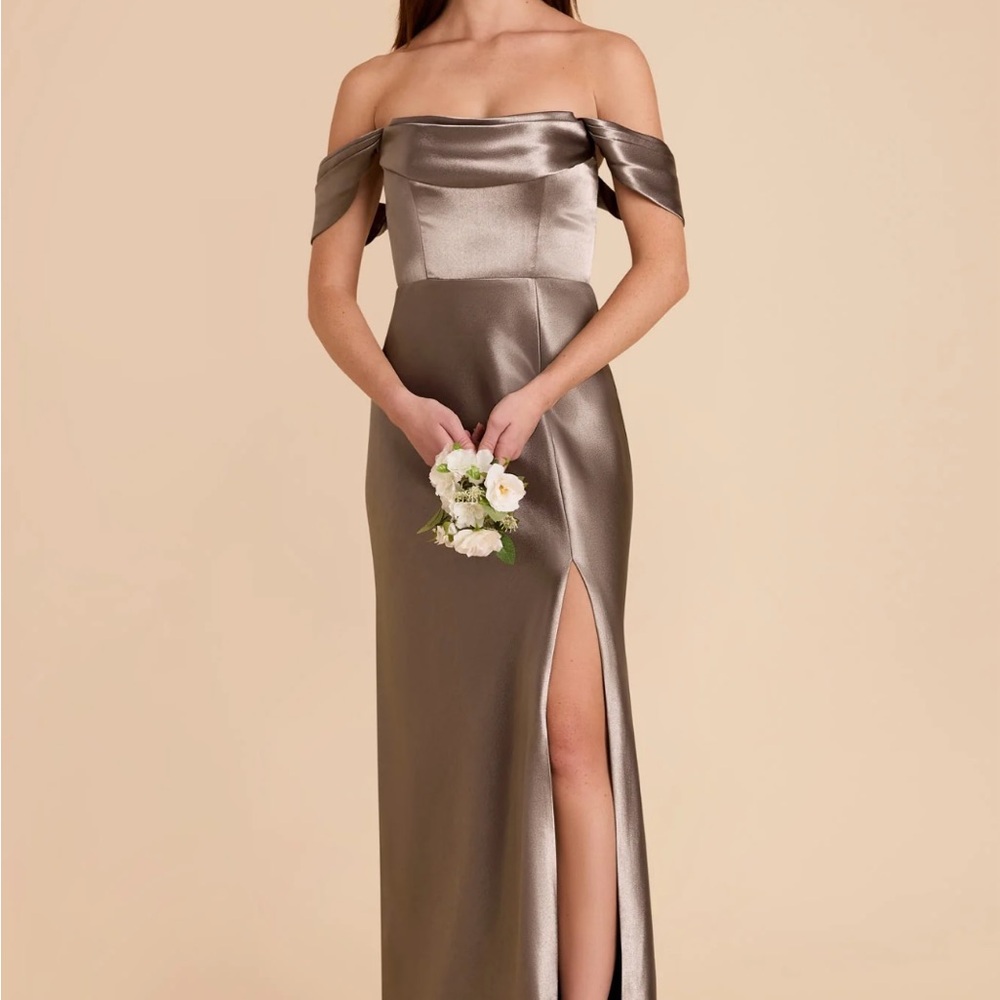 Elegant Off-Shoulder Satin Gown